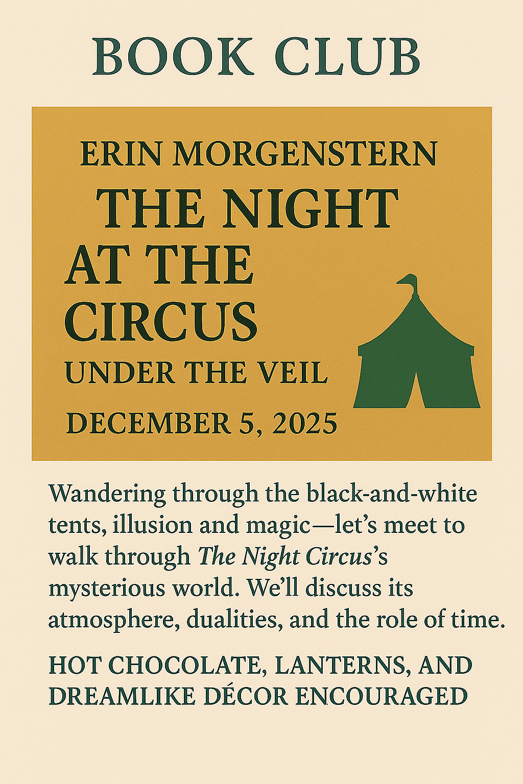 Invite to The Night Circus event